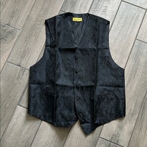 Elegant Black Paisley Vest